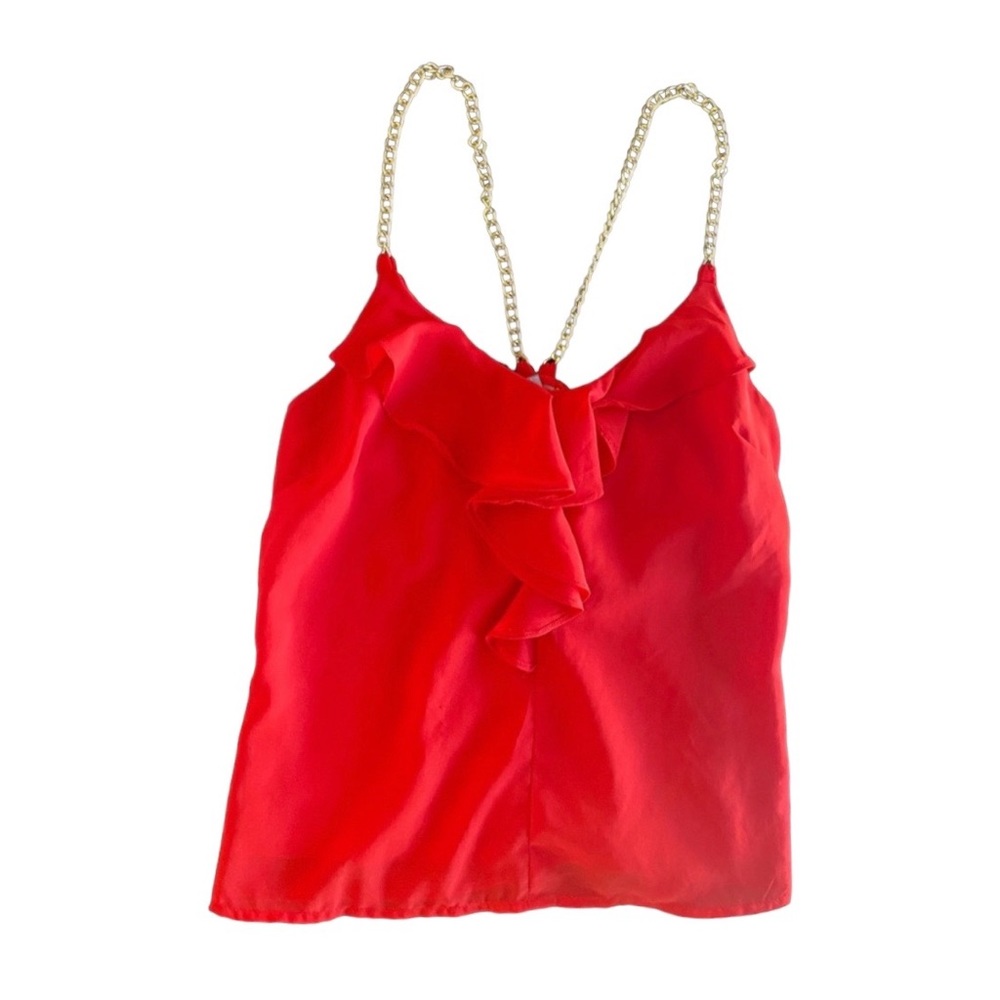 Red Blouse w/ Gold Chains